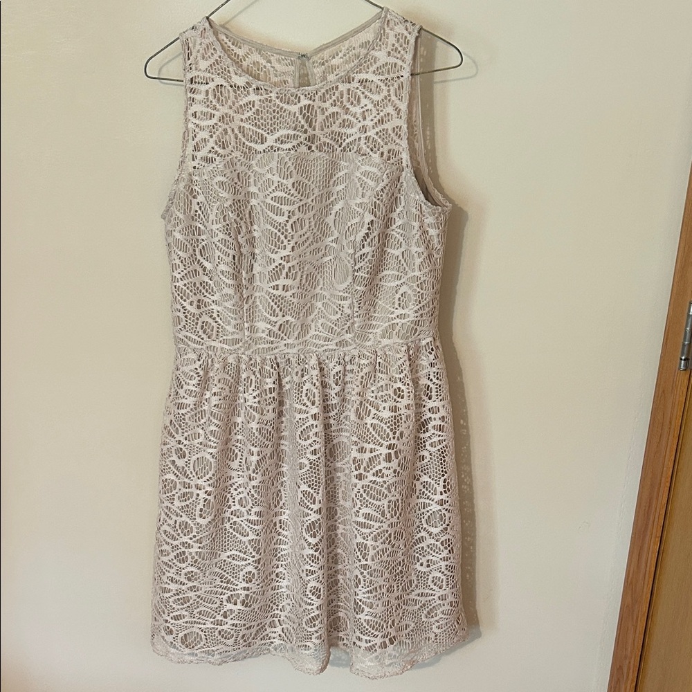 dressbarn Lace Mini Dress - cream L